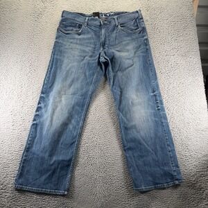 VTG Helix N56 Jeans Men 38x30 Blue Cotton Straight Leg Baggy Loose Faded Stretch